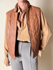 Camicia Yves Saint Laurent in seta jacquard color biscotto con motivo a righe e loghi