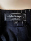 Mini blazer doppiopetto gessato in lana nera “Salvatore Ferragamo”