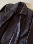 Dunkelbraune Vintage-Lederjacke mit integrierter Weste