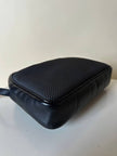 Borsa Bandoulière vintage Yves Saint Laurent in tessuto nero plastificato con riporti in pelle
