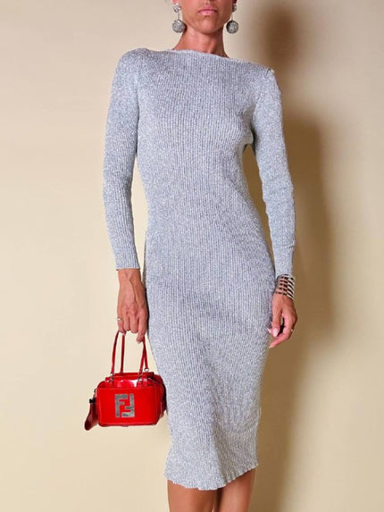 Tubino a manica lunga in lurex argento “Magliamica”