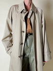 Trench color sabbia con fodera tartan “Idrostop”