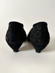 Ballerine vintage Walter Steiger in rete nera ricamata