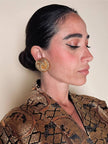 Vintage gold-tone knot clip-on statement earrings
