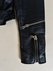 Giacca Biker vintage in pelle nera Brooklyn Bridge Factory