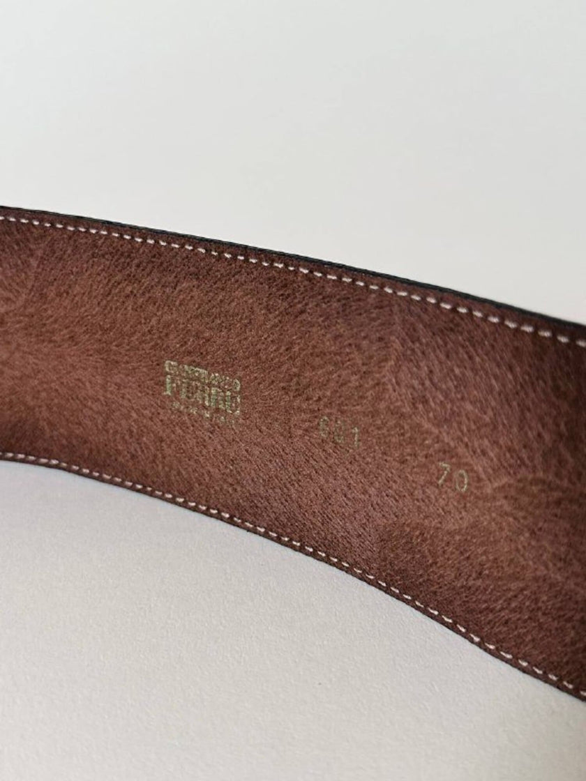 Cintura in coccodrillo marrone “Gianfranco Ferrè”