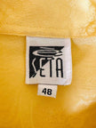 Camicia oversize in seta Jacquard giallo pastello “È Seta”