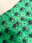 Completo sartoriale in seta verde smeraldo fantasia dadi