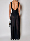 Schwarze Palazzo-Hose mit hoher Taille aus Voile