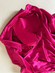 Abito longuette in raso di seta fucsia “Mulberry”