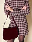 Borsa hobo Furla in pelle verniciata bordeaux