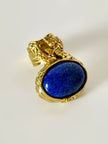 Anello Yves Saint Laurent Arty Ring con cabochon blu effetto Lapislazzuli