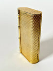 Clutch-Minaudière vintage in metallo oro satinato con dettaglio bambù