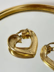 Vintage Yves Saint Laurent gold-tone metal heart-shaped clip-on earrings