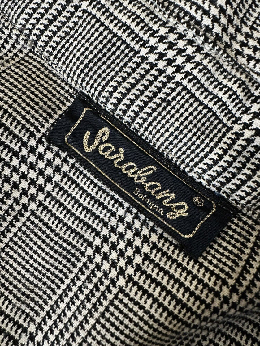 Jumpsuit vintage Sarabang de lana príncipe de Gales con cinturón a juego