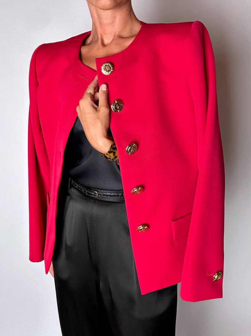 Blazer vintage Yves Saint Laurent Variation in rasato di lana rossa