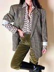 Blazer Yves Saint Laurent in lana fantasia pied de poule multicolor