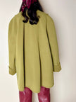 Cappottino oversize con ampi rever in lana verde acido Confezioni di Lusso