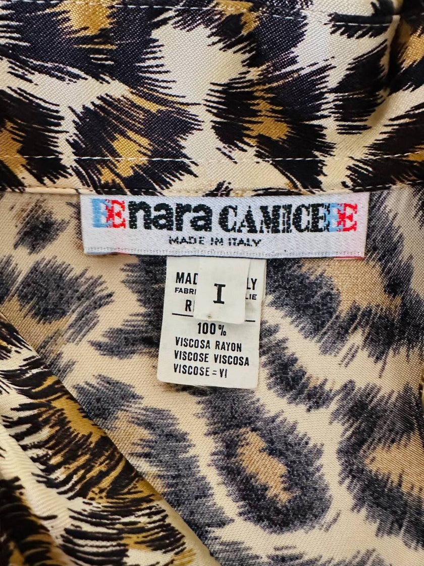 Camicia leopardata con bottoni dorati  “Nara Camicie”