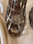 Sandali a gabbia in laminato bronzo “Yves Saint Laurent”