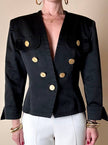 Blazer nero con bottoni gioiello dorati “Yves Saint Laurent”