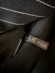 Mini blazer doppiopetto gessato in lana nera “Salvatore Ferragamo”