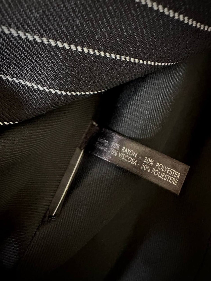 Mini blazer doppiopetto gessato in lana nera “Salvatore Ferragamo”