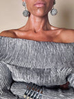 Orecchini pendenti con sfere in paillettes argento