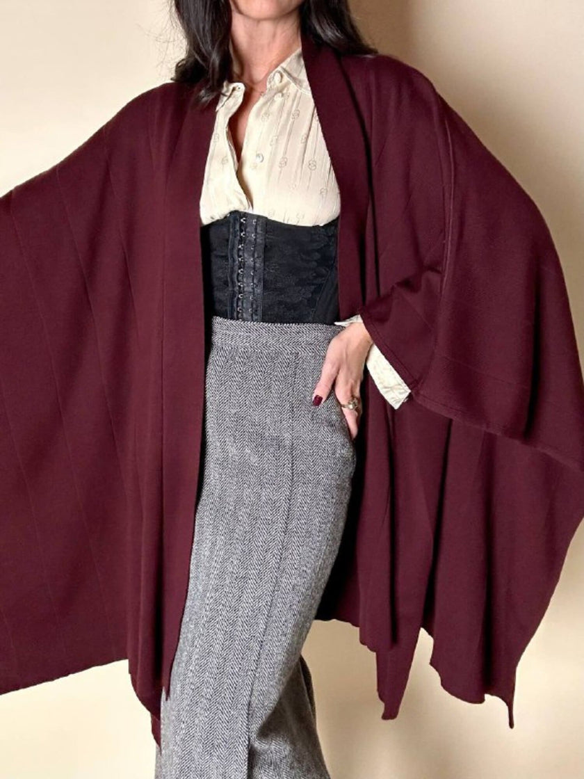 Mantella in maglia bordeaux a punto stoffa Pierre Cardin