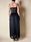 Slip dress nero in pizzo con coppe a balconcino “La Perla”