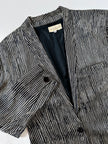 Blazer vintage Gianni Versace in seta goffrata a righe nere e avorio