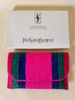 Maxi pochette in paglia a righe multicolor “Yves Saint Laurent”