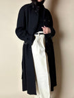 Cappotto lungo vintage in lana nera con taglio trench CGV Firenze