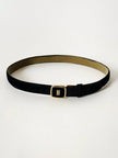 Cintura vintage Yves Saint Laurent in camoscio nero con fibbia logata