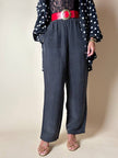 Completo oversize nero a pois bianchi in Cupro “Divina”