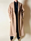 Cappotto vintage Kamaé modello vestaglia in lana e cachemire cammello chiaro