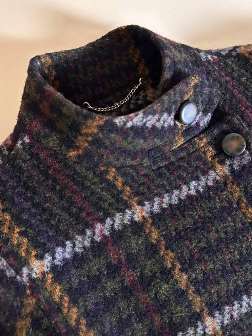 Cappotto lungo in pura lana vergine  fantasia tartan Fashion By Classic