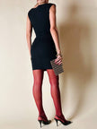Mini abito in cotone stretch nero con coppe in serpente “La Perla”