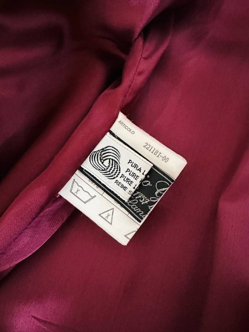 Cappotto Doppiopetto Vintage Arpa in Lana Borgogna – Lanificio G.B. Conte