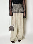 Borsa vintage Whiting & Davis in maglia metallica argento stampa zebra Made in U.S.A.