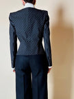 Mini blazer doppiopetto gessato in lana nera “Salvatore Ferragamo”