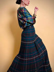 Blusa in raso di seta tartan 