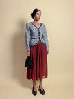 Giacca in cotone piquet bianco con fantasia a fiocchi neri “Yves Saint Laurent”