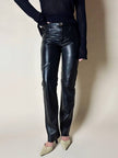 Pantalone vintage Gucci modello a sigaretta in pelle nera