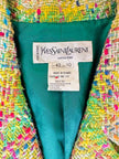 Blazer in tweed multicolor rosa “Yves Saint Laurent”