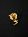Mini spilla vintage logo Yves Saint Laurent in metallo dorato