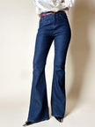 Jeans a zampa Weili Zheng in denim stretch blu scuro