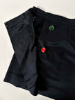 Gonna vintage Yves Saint Laurent Variation in raso nero con bottoni gioiello