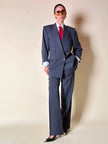 Tailleur gessato in lana grigio antracite “Yves Saint Laurent”