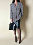 Blazer vintage Yves Saint Laurent a righe verticali panna e nero